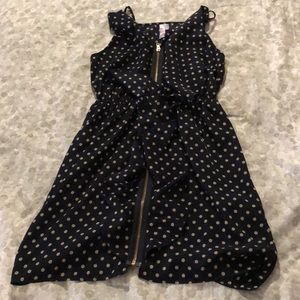 Navy polka dot dress- spaghetti strap